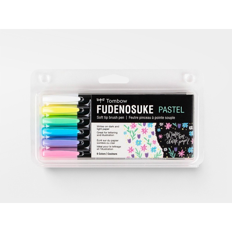 Fudenosuke Pastel Calligraphy Brush Pens 6-Pack