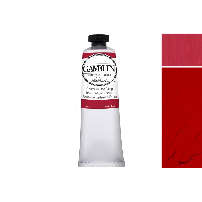 Gamblin Artist’s Oil Colors, Cadmium Red Deep 37 mL tube