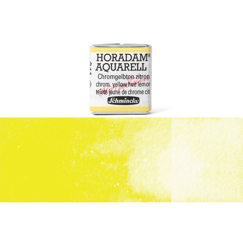 Horadam Watercolor Half Pan, #211 Chromium Yellow Hue Lemon