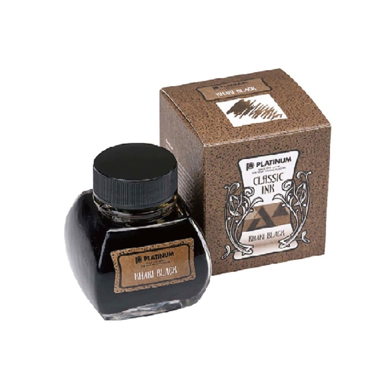 Platinum Classic Khaki Black Ink Bottle, Brown – 60ml