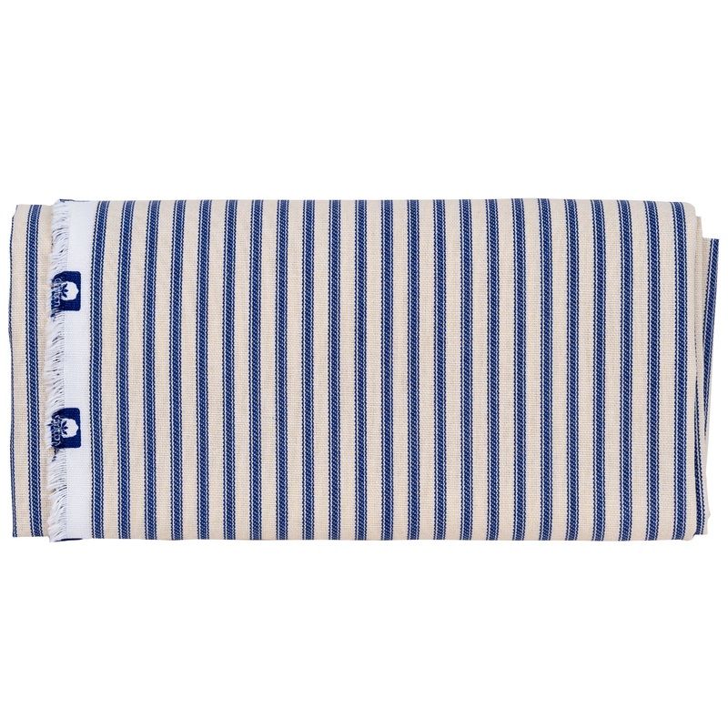 Cotton Ticking By The Yard, Blue Stripe