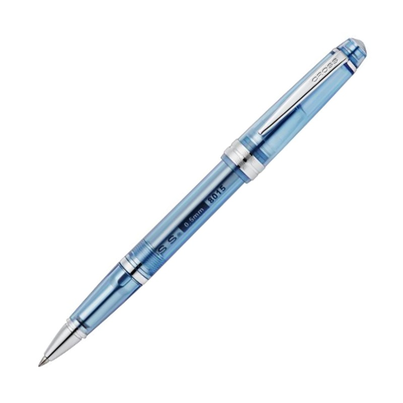 Cross Bailey Light Ballpoint Pen in Translucent Navy Blue Resin with Chrome Trim
