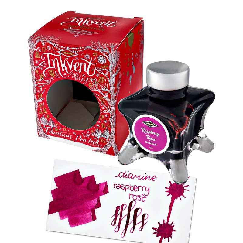Diamine Inkvent Red Edition Standard Bottled Ink in Raspberry Rose – 50 mL