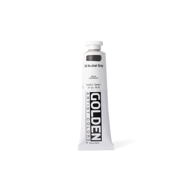 Golden Heavy Body Acrylics, Neutral Gray N3, 2 oz. Tube