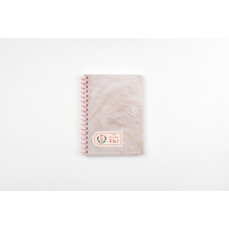 Kokuyo 10th Anniversary Soft Ring Notebook – Puni Puni Kitten – White Cat – A6 – Grid