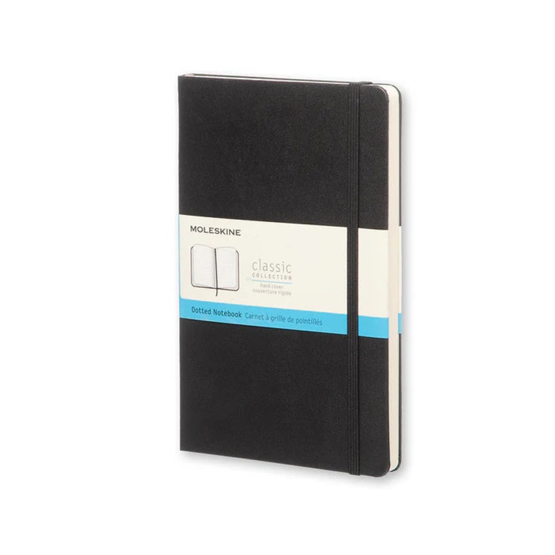 Moleskine Classic Large (A5) Hardcover Notebook – Black Dotted