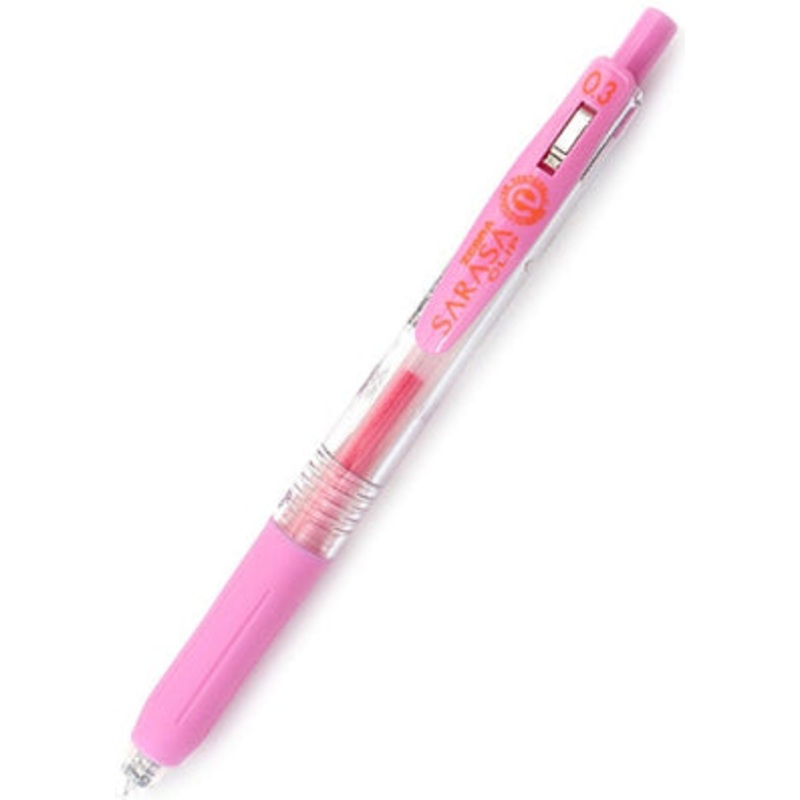 Zebra Sarasa Clip Gel 0.3mm Light Pink Rollerball Pen