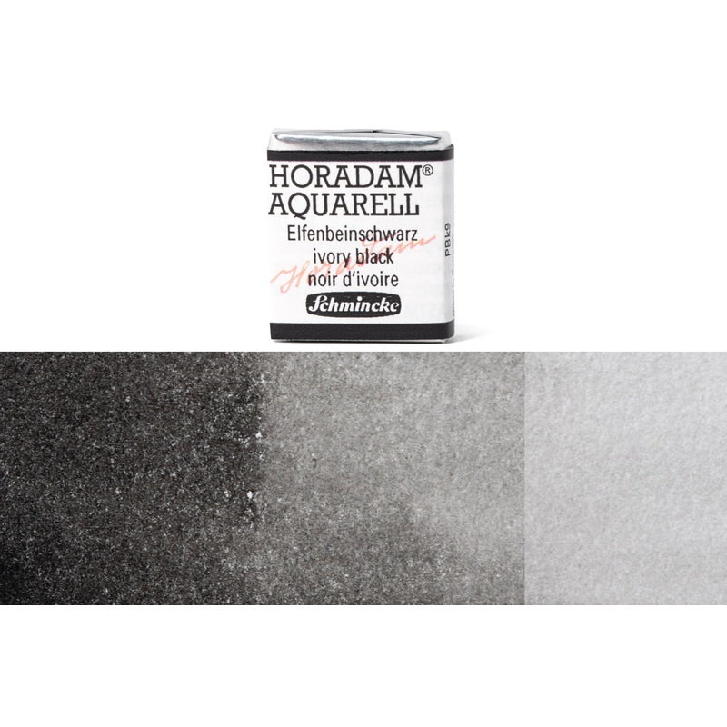 Horadam Watercolor Half Pan, #780 Ivory Black