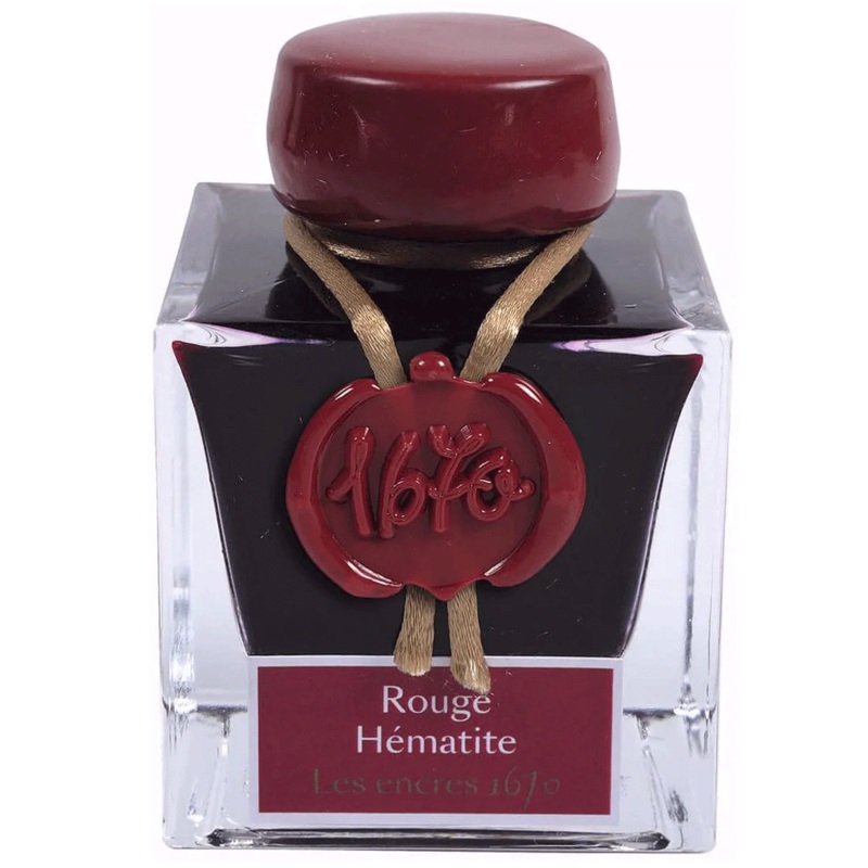 JACQUES HERBIN, Ink Bottle – Les encres 1670 ROUGE HEMATITE (50mL).