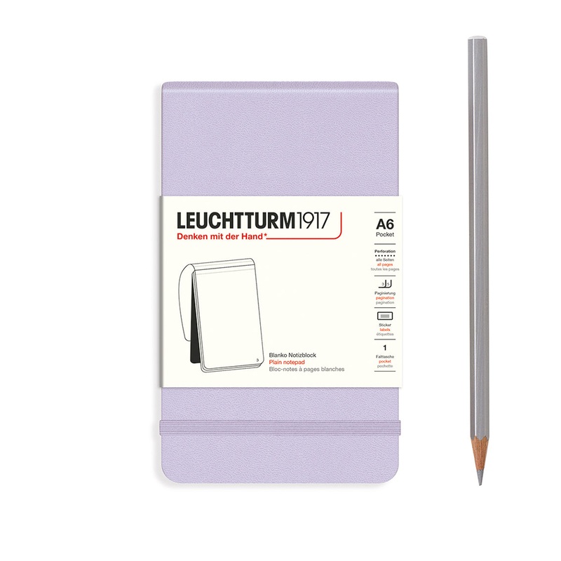 Leuchtturm1917 Notepad Pocket Hardcover (A6), Plain – Lilac