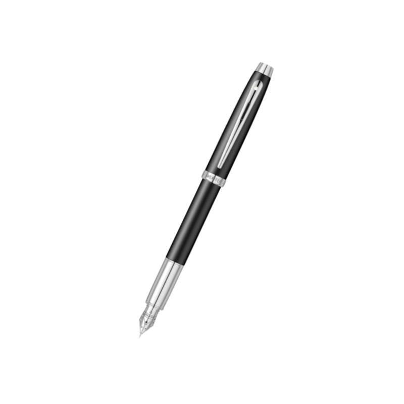 Sheaffer 100 E9317 Fountain Pen – Matte Black with Chrome Plated Trims Medium