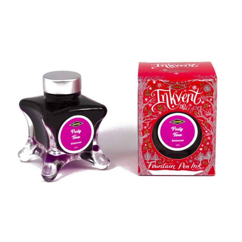 Diamine Red Edition Ink Bottle – Party Time – Shimmer – 50ml