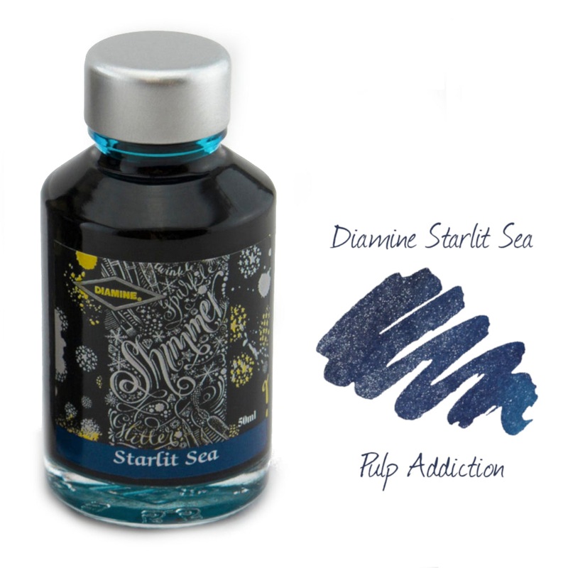 Diamine Shimmer Fountain Pen Ink – Starlit Sea 50ml Bottle