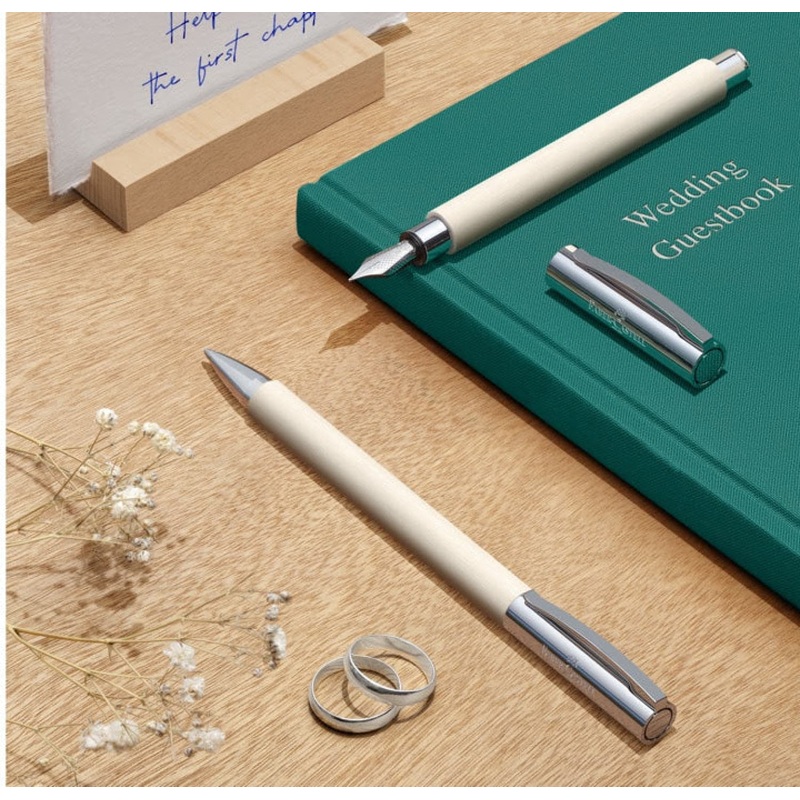 Faber-Castell Ambition Fountain Pen in Cinematic White Broad