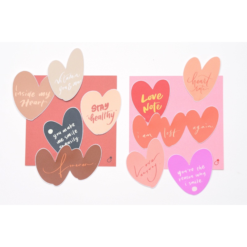 Mr. Eggplants – I Heart You Sticker Pack Pink