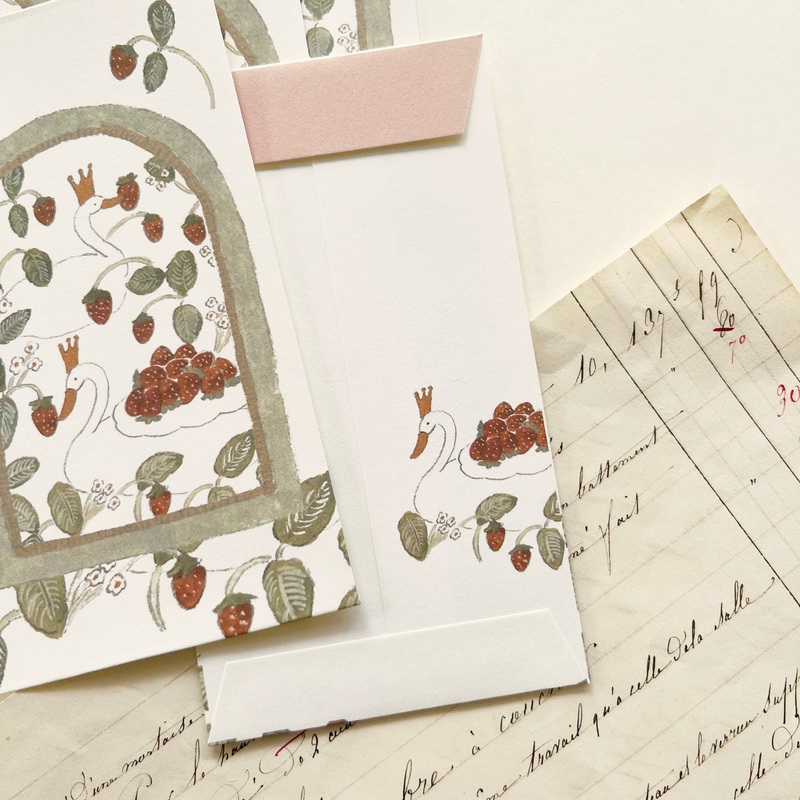 Shoichiro Tobimatsu Pochi Envelope – Swan and Strawberry