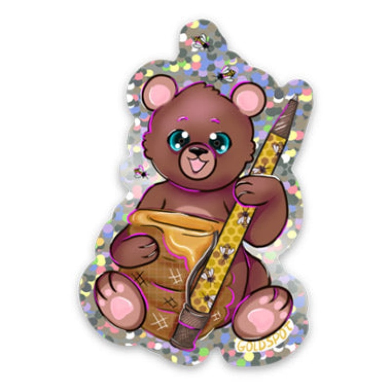 Buzzy the Honey Bear Glitter Sticker