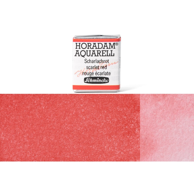 Horadam Watercolor Half Pan, #363 Scarlet Red