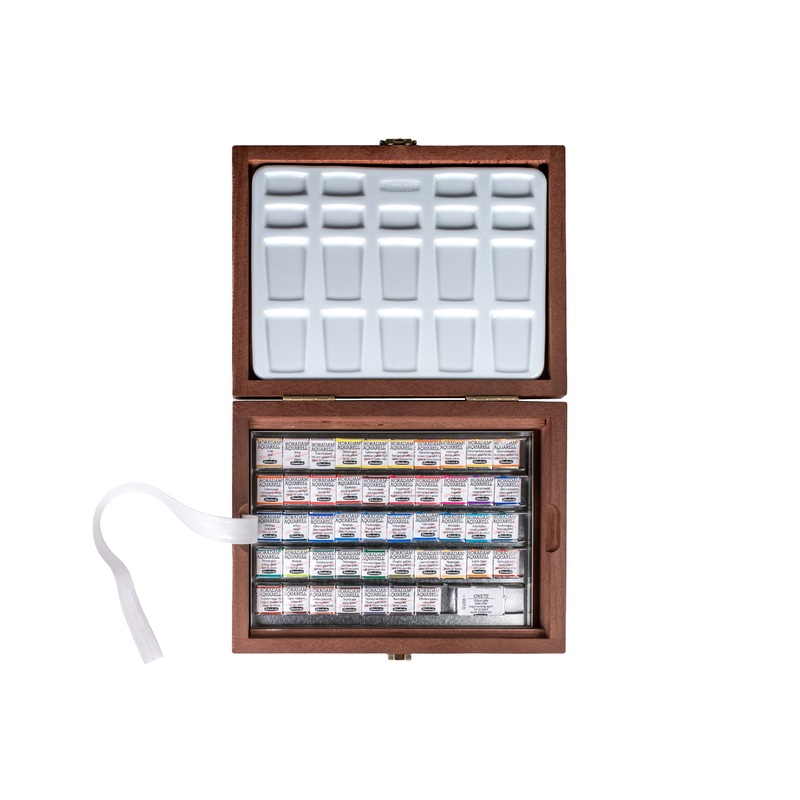 Horadam Watercolors, Wood Box Set of 48 with Palette