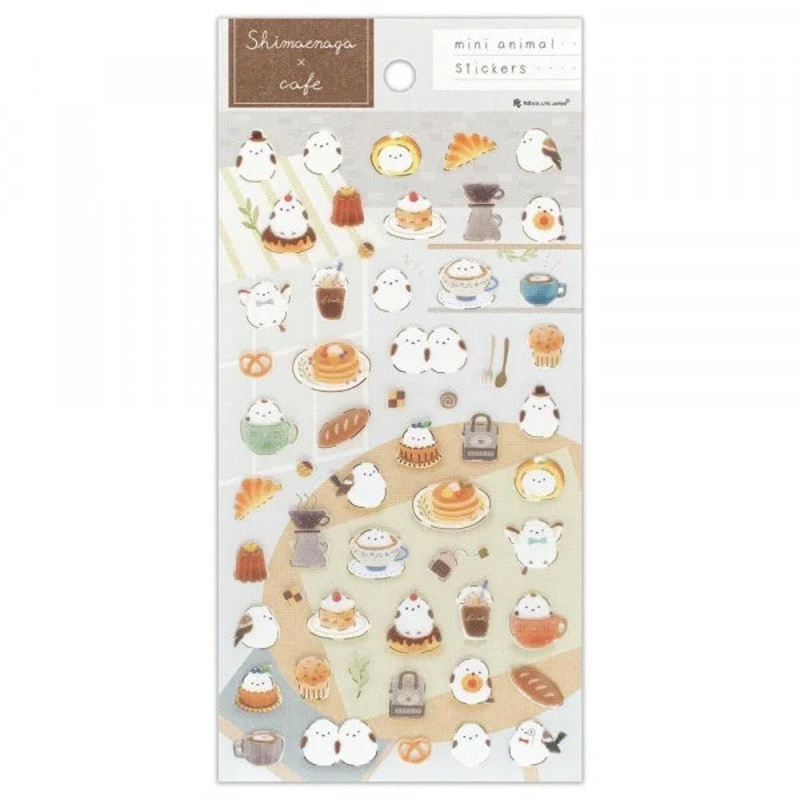 NB –  Shimaenaga x cafe Large Transparent Sticker Sheet – Chill Shimaenaga