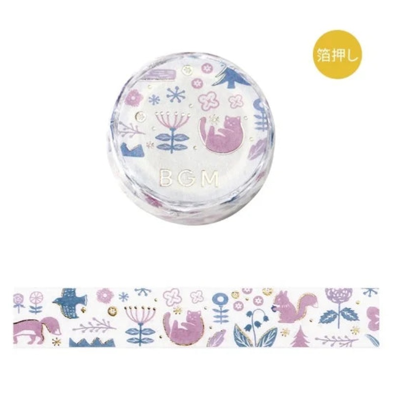 BGM Washi Tape –  Foil Stamping Flower and Plant Notebook – Song of the Forest