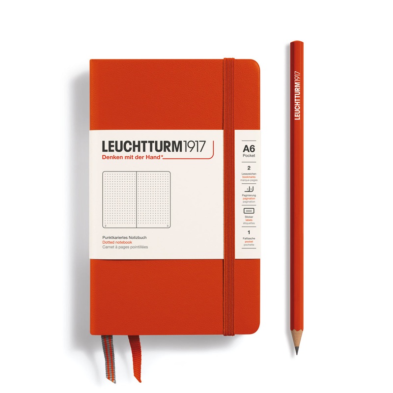 Fox Red Pocket A6 Classic Notebook (Hardcover) Dot