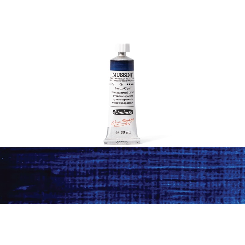Mussini Oil Colors, 35 mL, #477 Transparent Cyan