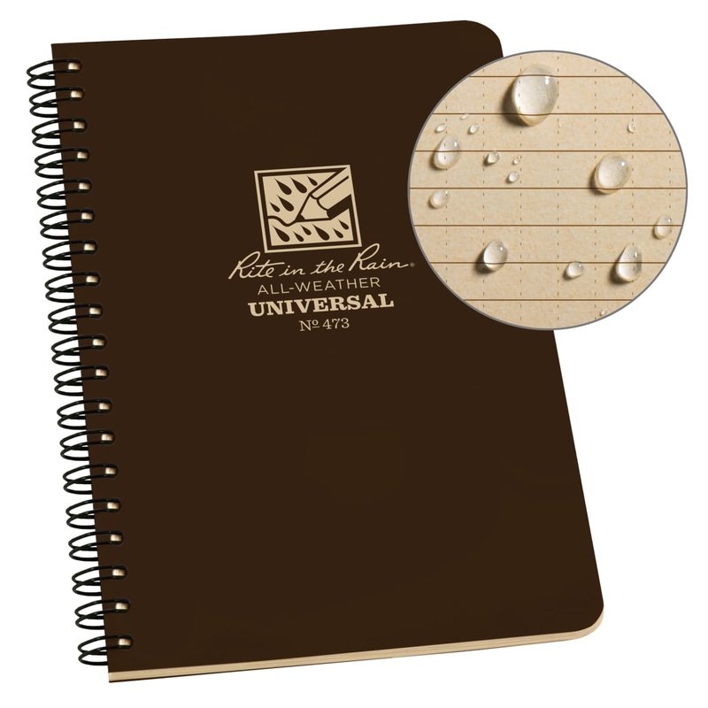 Rite In The Rain Weatherproof Spiral Universal Notebook – Brown