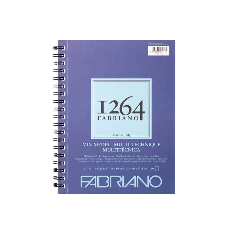 Fabriano 1264 Mixed Media Book 160 gsm (110 lb) 7″ x 10″