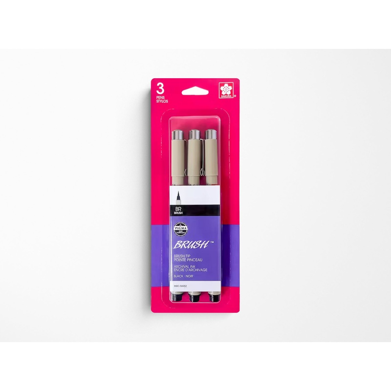 Pigma Sketch Brush Pens 3 Pack Black