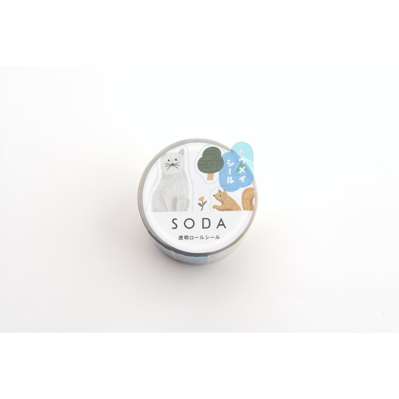 SODA Transparent Masking Tape – Assorted Stickers Roll – 30mm – Animals