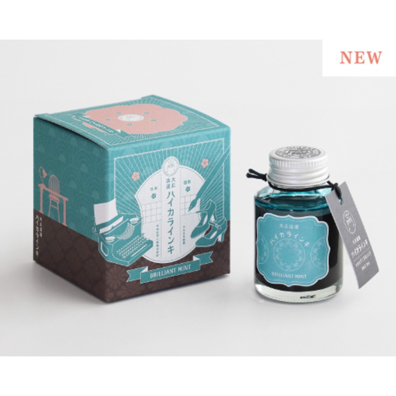 Teranishi Guitar Taisho Roman Haikara Fountain Pen Ink – Brilliant Mint