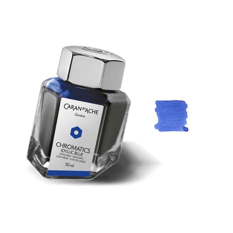 Caran d’Ache Chromatics Ink Bottle, Idyllic Blue – 50ml