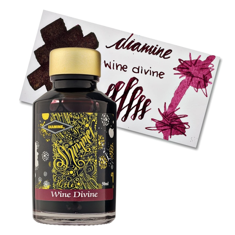 Diamine Shimmer Bottled Ink in Wine Divine Burgundy – 50 mL