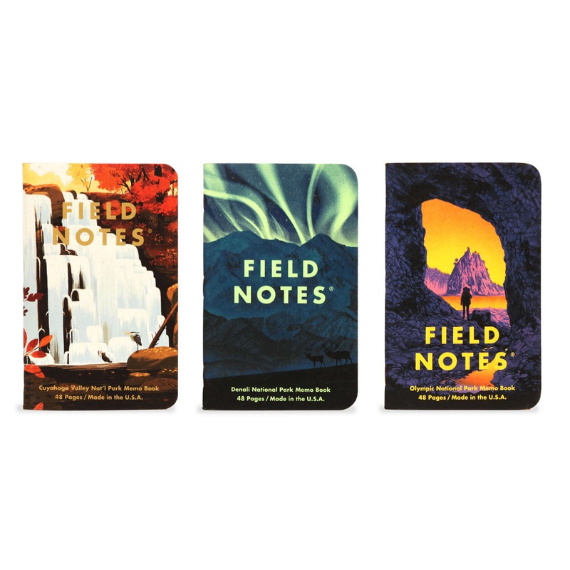 Field Notes Summer 2019 Edition Memo books – National Parks – Denali, Cuyahoga, Olympic