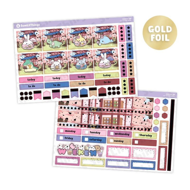 Hobonichi COUSIN Kit – Lil’ Sakura Boba Monthly Kit (2 Pages)