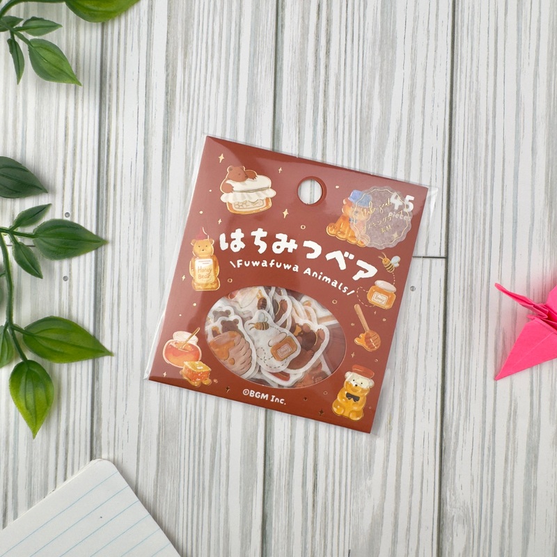 BGM Planner Sticker Flakes – Fuwafuwa Animals – Honey Bear