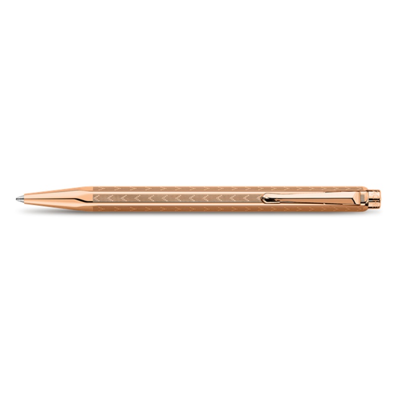 ECRIDOR Rose-Gilded Chevron Ballpoint Pen