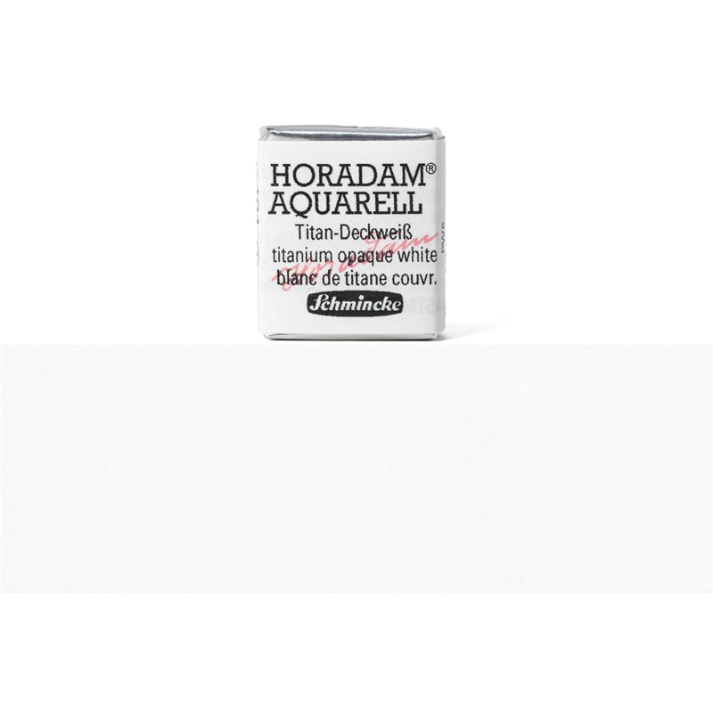 Horadam Watercolor Half Pan, #101 Titanium Opaque White
