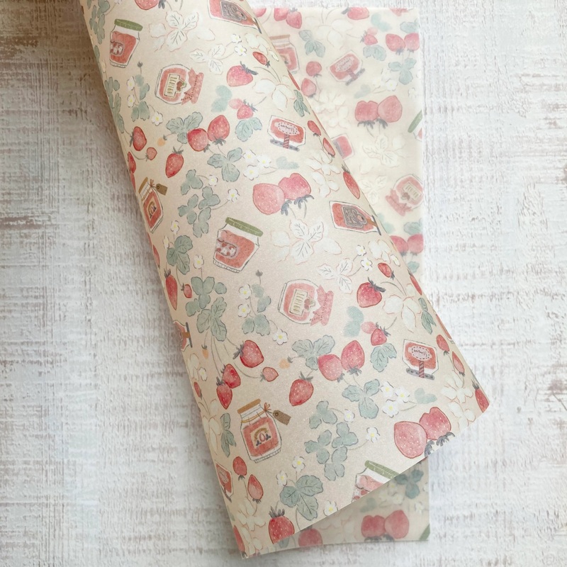meriBUN Vellum Wrapping Paper – Strawberry Jam