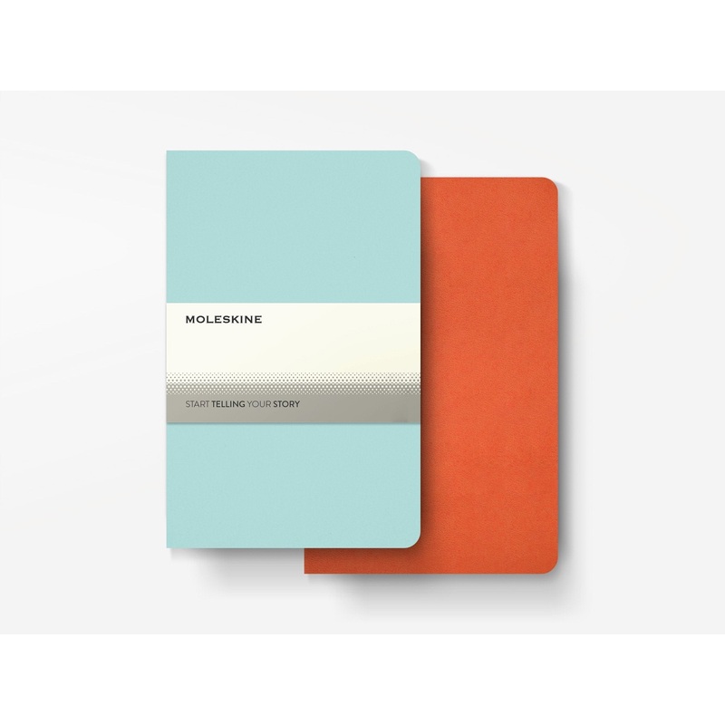 Moleskine Volant Journals Coral Orange / Aquamarine Blue Pocket Ruled
