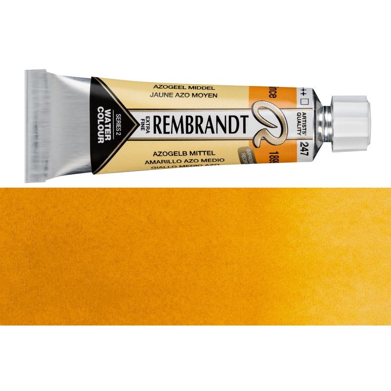 Rembrandt Watercolor, 10 mL, #247 Azo Yellow Medium