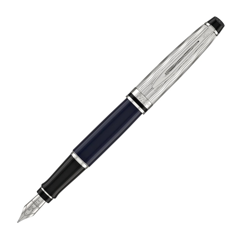 Waterman Expert LEssence du Bleu Fountain Pen in Metal & Blue Lacquer Medium