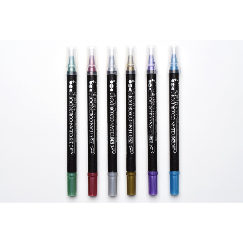 Kuretake ZIG Clean Color Dot Marker – Metallic – Set of 6