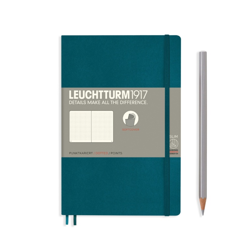 Leuchtturm1917 B6+ Softcover Notebook – Dotted / Pacific Green