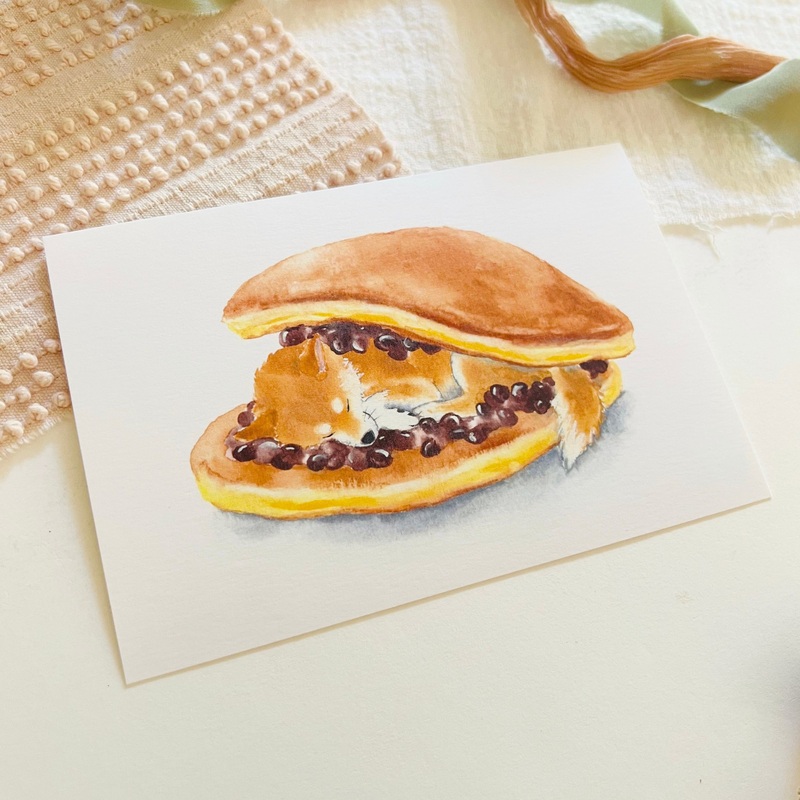 Natsuka Murata Postcard – Dorayaki Dog