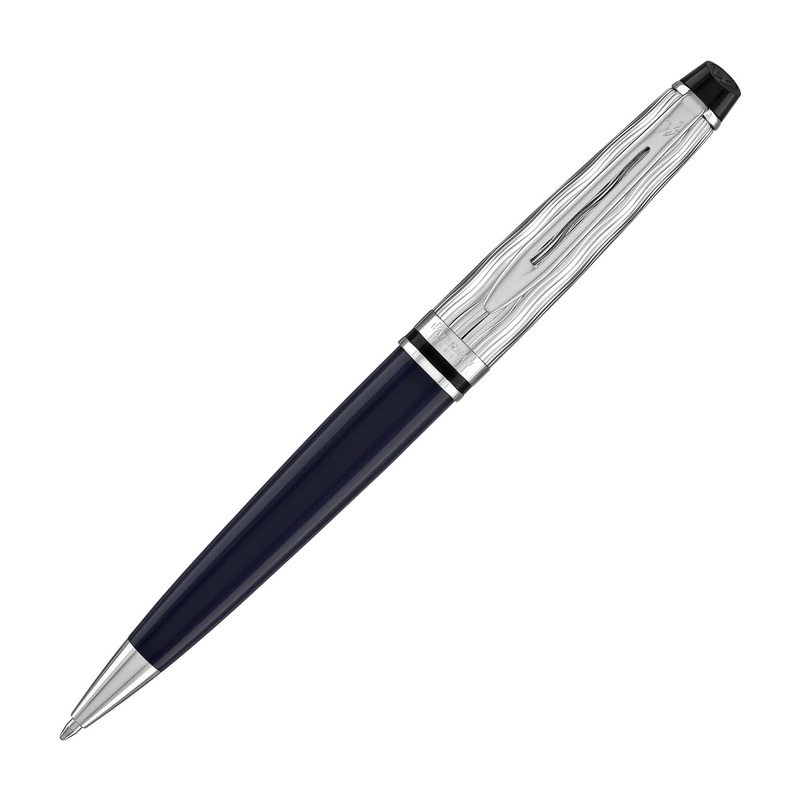 Waterman Expert LEssence du Bleu Ballpoint Pen in Metal & Blue Lacquer