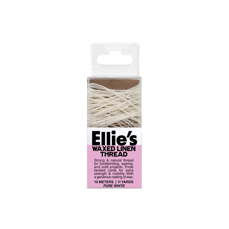 Waxed Linen Thread, Three-Ply, Pure White