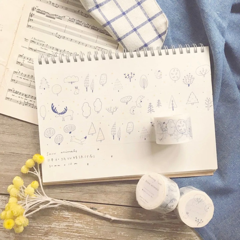 avocadomori Washi Tape – Snow Animals
