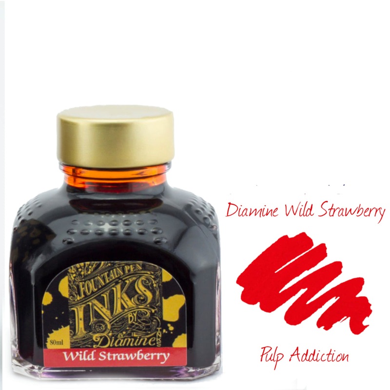 Diamine Fountain Pen Ink – Wild Strawberry 80ml Bottle